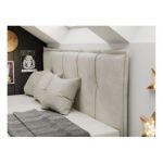 Łóżko młodzieżowe BANCO 90x200 - H3 - beżowy, welwet - topper T25