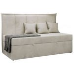 Łóżko młodzieżowe BANCO 90x200 - H3 - beżowy, welwet - topper T25