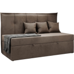 Łóżko młodzieżowe BANCO 90x200 - H3 - brązowy, welwet - topper T25