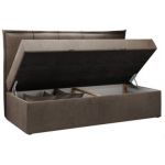 Łóżko młodzieżowe BANCO 90x200 - H3 - brązowy, welwet - topper T25