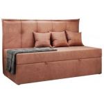 Łóżko młodzieżowe BANCO 90x200 - H3 - różowy, welwet - topper T25