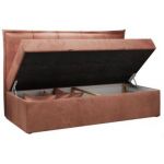 Łóżko młodzieżowe BANCO 90x200 - H3 - różowy, welwet - topper T25