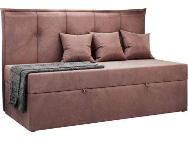 Łóżko młodzieżowe BANCO 90x200 - H3 - różowy, welwet - topper T25