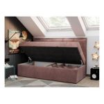 Łóżko młodzieżowe BANCO 90x200 - H3 - różowy, welwet - topper T25