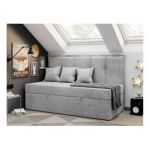 Łóżko młodzieżowe BANCO 90x200 - H3 - jasnoszary, welwet - topper T25