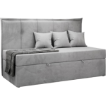 Łóżko młodzieżowe BANCO 90x200 - H3 - jasnoszary, welwet - topper T25