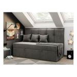 Łóżko młodzieżowe BANCO 90x200 - H3 - ciemnoszary, welwet - topper T25