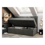 Łóżko młodzieżowe BANCO 90x200 - H3 - ciemnoszary, welwet - topper T25