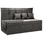 Łóżko młodzieżowe BANCO 90x200 - H3 - ciemnoszary, welwet - topper T25