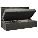 Łóżko młodzieżowe BANCO 90x200 - H3 - ciemnoszary, welwet - topper T25