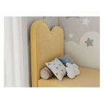 Łóżko młodzieżowe FLOW 90x180 - H3 - żółty, welwet - topper T25