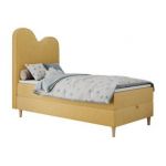 Łóżko młodzieżowe FLOW 90x180 - H3 - żółty, welwet - topper T25