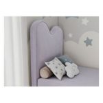 Łóżko młodzieżowe FLOW 90x180 - H3 - fioletowy, welwet - topper T25