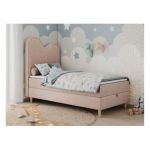 Łóżko młodzieżowe FLOW 90x180 - H3 - różowy, welwet - topper T25