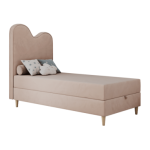 Łóżko młodzieżowe FLOW 90x180 - H3 - różowy, welwet - topper T25