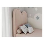 Łóżko młodzieżowe FLOW 90x180 - H3 - różowy, welwet - topper T25