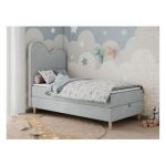 Łóżko młodzieżowe FLOW 90x180 - H3 - jasnoszary, struktura - topper T25