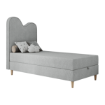 Łóżko młodzieżowe FLOW 90x180 - H3 - jasnoszary, struktura - topper T25