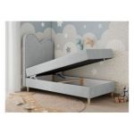 Łóżko młodzieżowe FLOW 90x180 - H3 - jasnoszary, struktura - topper T25