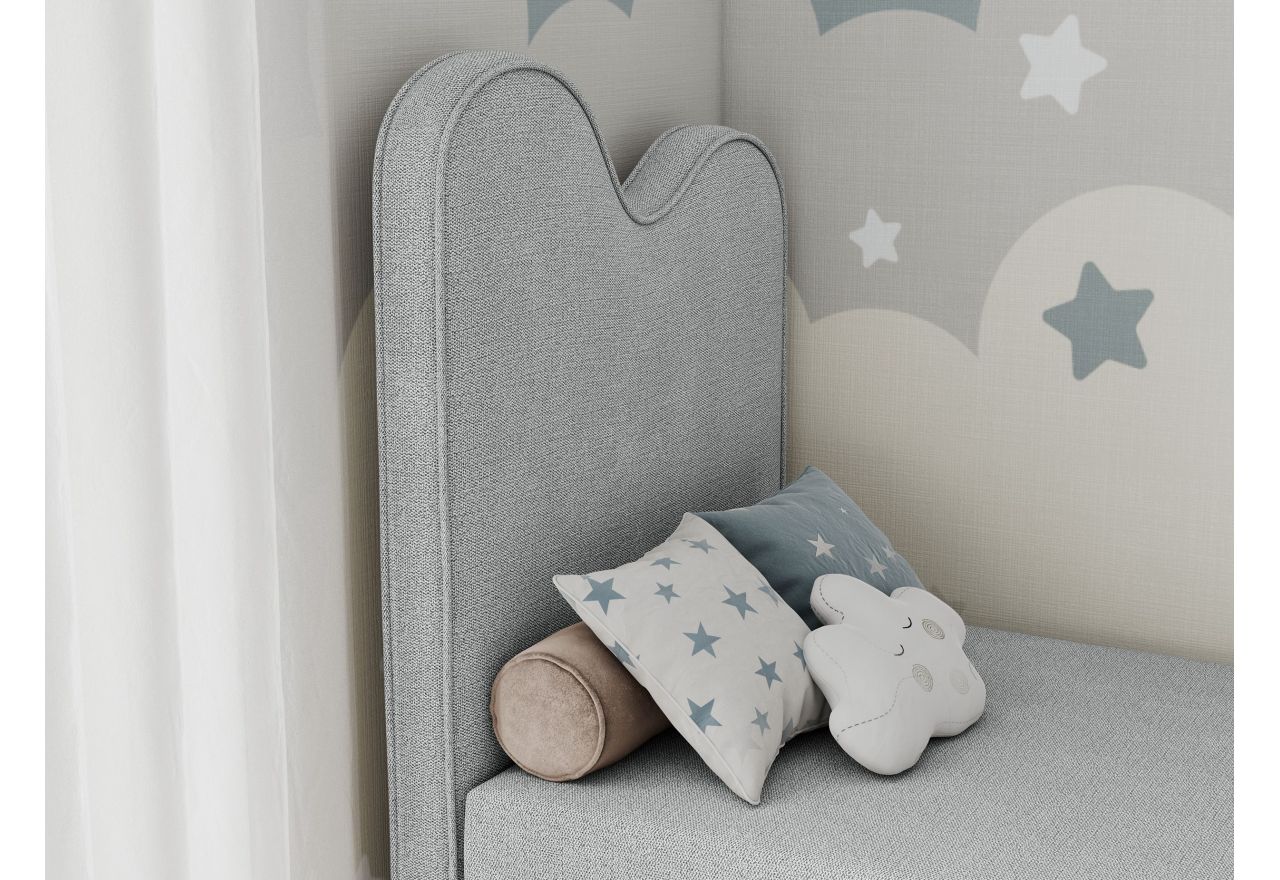 Łóżko młodzieżowe FLOW 90x180 - H3 - jasnoszary, struktura - topper T25