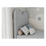 Łóżko młodzieżowe FLOW 90x180 - H3 - jasnoszary, struktura - topper T25