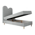 Łóżko młodzieżowe FLOW 90x180 - H3 - jasnoszary, struktura - topper T25