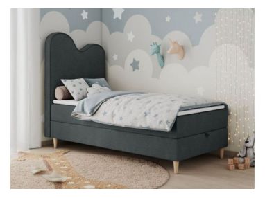Łóżko młodzieżowe FLOW 90x180 - H3 - ciemnoszary, struktura - topper T25