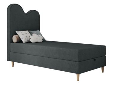 Łóżko młodzieżowe FLOW 90x180 - H3 - ciemnoszary, struktura - topper T25