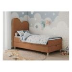 Łóżko młodzieżowe FLOW 90x180 - H3 - pomarańczowy, struktura - topper T25