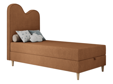 Łóżko młodzieżowe FLOW 90x180 - H3 - pomarańczowy, struktura - topper T25