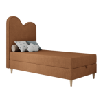 Łóżko młodzieżowe FLOW 90x180 - H3 - pomarańczowy, struktura - topper T25