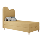 Łóżko młodzieżowe FLOW 90x180 - H3 - żółty, struktura - topper T25