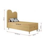 Łóżko młodzieżowe FLOW 90x180 - H3 - żółty, struktura - topper T25