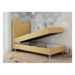 Łóżko młodzieżowe FLOW 90x180 - H3 - żółty, struktura - topper T25