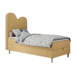 Łóżko młodzieżowe FLOW 90x180 - H3 - żółty, struktura - topper T25