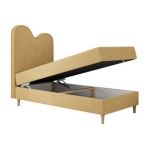 Łóżko młodzieżowe FLOW 90x180 - H3 - żółty, struktura - topper T25