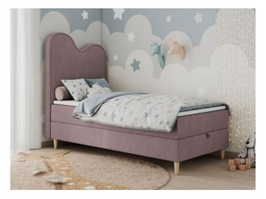 Łóżko młodzieżowe FLOW 90x180 - H3 - różowy, struktura - topper T25