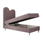 Łóżko młodzieżowe FLOW 90x180 - H3 - różowy, struktura - topper T25