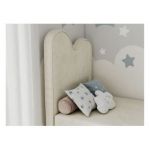 Łóżko młodzieżowe FLOW 90x180 - H3 - beżowy, welwet - topper T25