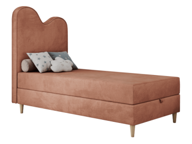 Łóżko młodzieżowe FLOW 90x180 - H3 - różowy, welwet - topper T25