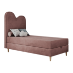 Łóżko młodzieżowe FLOW 90x180 - H3 - różowy, welwet - topper T25