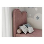 Łóżko młodzieżowe FLOW 90x180 - H3 - różowy, welwet - topper T25