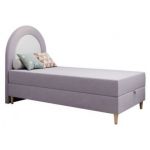 Łóżko młodzieżowe NEST 90x180 - H3 - fioletowy, welwet - topper T25