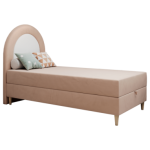 Łóżko młodzieżowe NEST 90x180 - H3 - różowy, welwet - topper T25