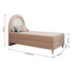 Łóżko młodzieżowe NEST 90x180 - H3 - różowy, welwet - topper T25