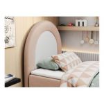 Łóżko młodzieżowe NEST 90x180 - H3 - różowy, welwet - topper T25