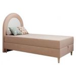 Łóżko młodzieżowe NEST 90x180 - H3 - różowy, welwet - topper T25