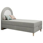 Łóżko młodzieżowe NEST 90x180 - H3 - jasnoszary, struktura - topper T25