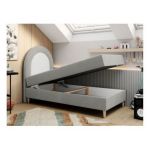 Łóżko młodzieżowe NEST 90x180 - H3 - jasnoszary, struktura - topper T25