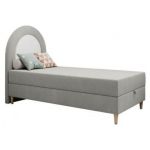 Łóżko młodzieżowe NEST 90x180 - H3 - jasnoszary, struktura - topper T25